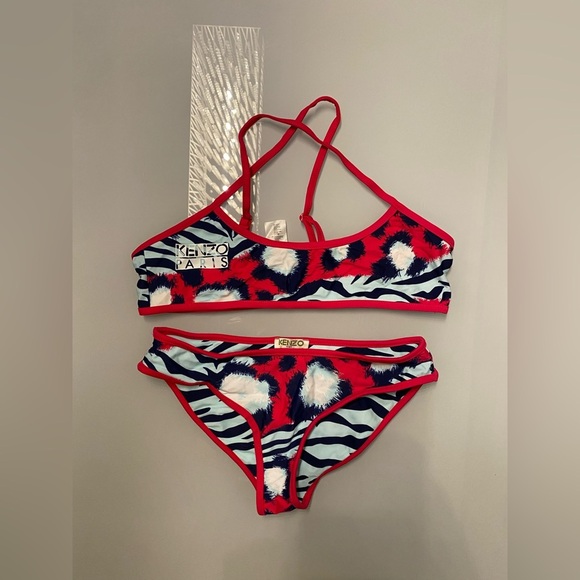 Kenzo Vibrant Red and Blue Bikini set NWOT - Picture 2 of 6